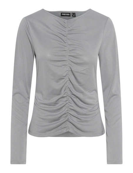 მაისურები Pieces - PCANORA LS RUCHING TOP JRS BC