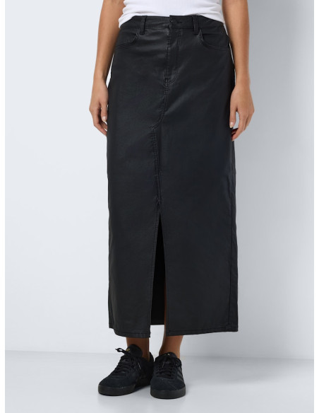 ქვედაბოლო Noisy May - NMKATH NW SLIT LONG SKIRT COATED BL NOOS