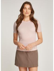 მაისურები CALVIN KLEIN - WOVEN LABEL RIB FITTED TEE