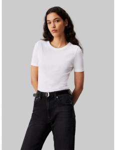 მაისურები CALVIN KLEIN - WOVEN LABEL RIB FITTED TEE
