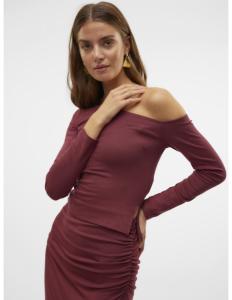მაისურები Somethingnew by Vero Moda - SNLOLA LS ONESHOULDER SHORT TOP - EPD