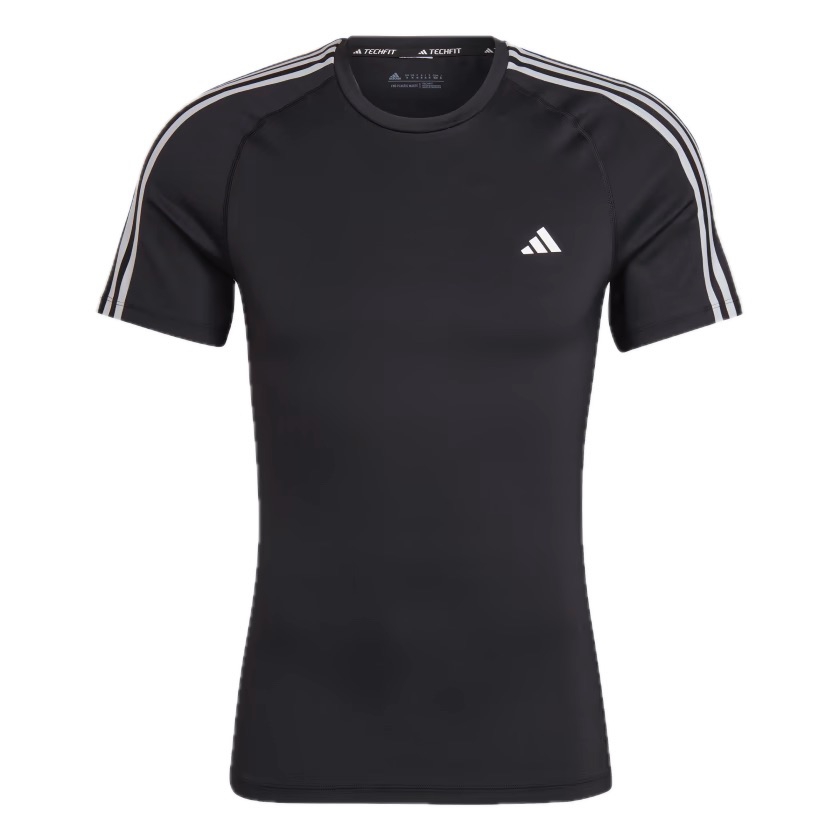 Adidas, MAN, სპორტული მაისური, ზომა - X-Large, TECHFIT 3-STRIPES TRAINING TEE