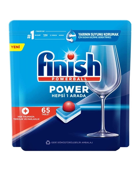 Finish, All In 1, ჭურჭლის სარეცხი მანქანის აბები, 65 ც.