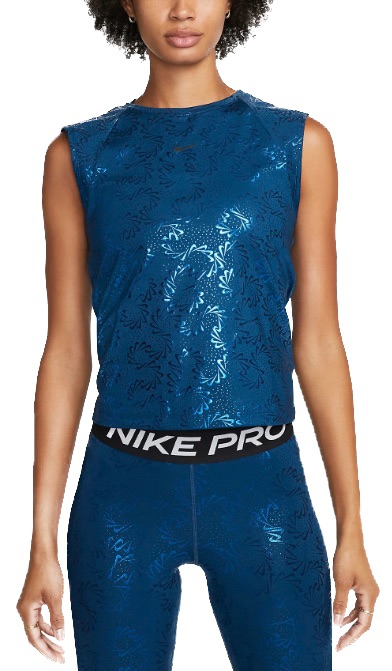 Nike, WOMAN, სპორტული მაისური, ზომა - Medium, Pro Dri-FIT Short-Sleeve Sparkle Top