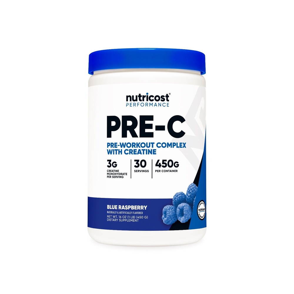 Nutricost, Pre-Workout Complex With Creatine, 450 გრ, Blue Raspberry