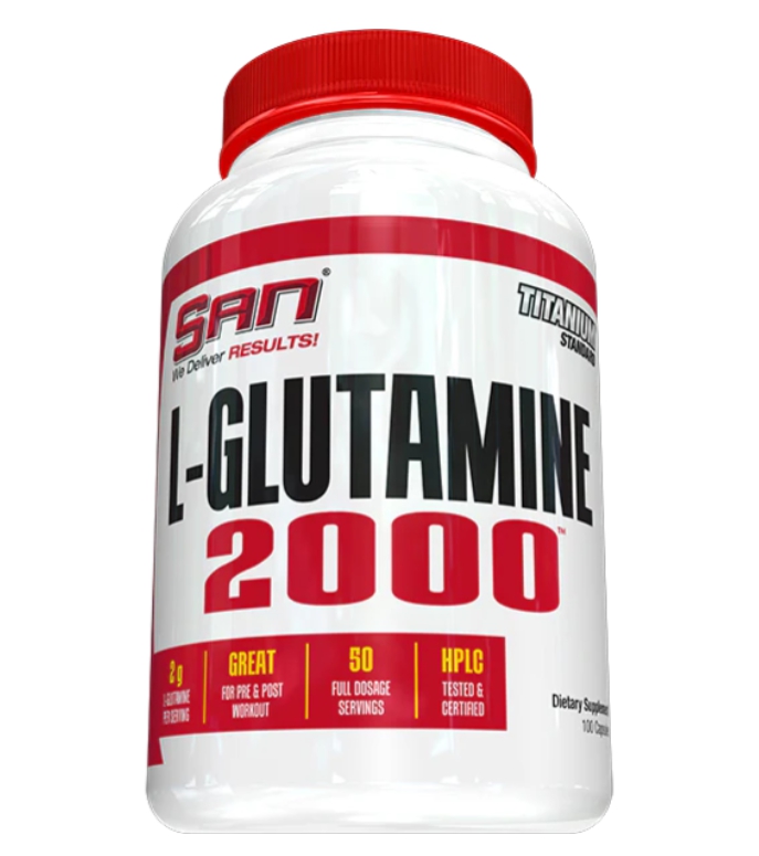 SAN Nutrition, ელ-გლუტამინი 2000, 100 კაფსულა, L-GLUTAMINE 2000