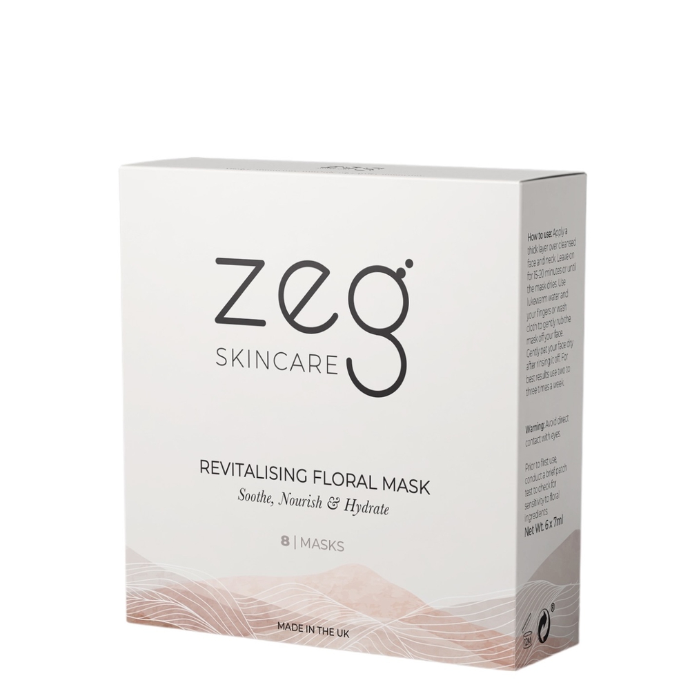 Zeg Skincare Revitalising Floral სახის ნიღაბი, 8 ცალი