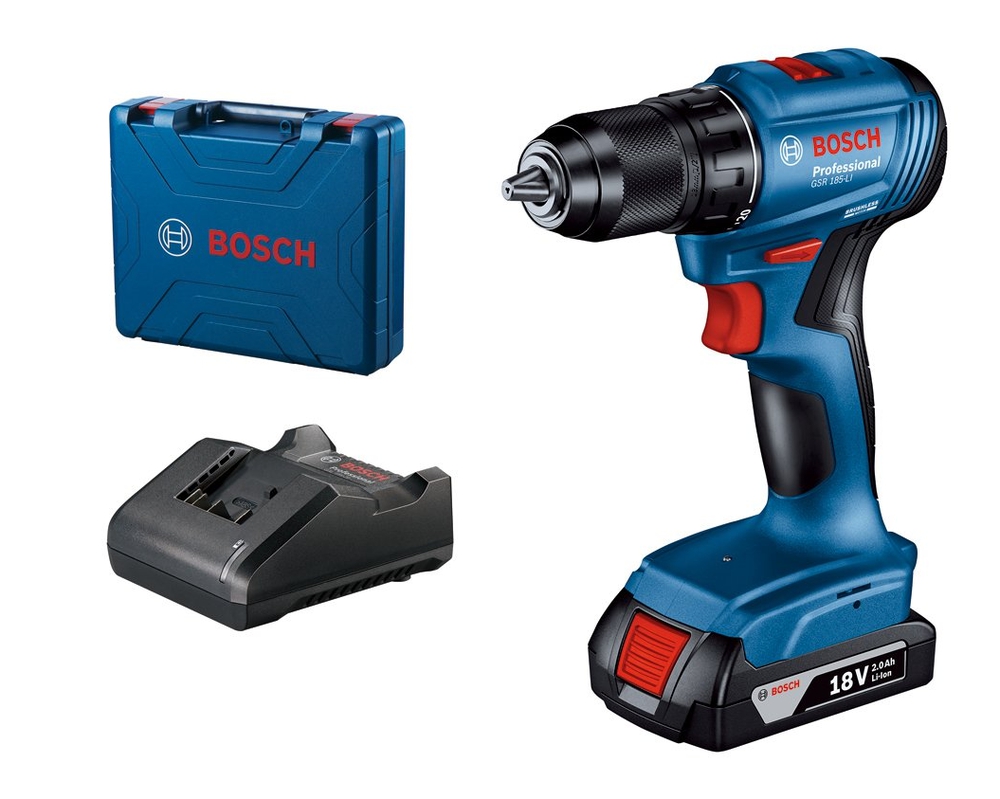 ბურღი Bosch GSR 185-LI Professional Combi Drill Blue