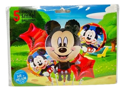 ბუშტების ნაკრები, Mickey Mouse, 5 ცალი.