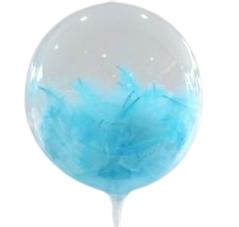 Magic Balloon, ბუშტი, ცისფერი ბუმბულებით, 1 ც.