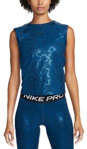 Nike, WOMAN, სპორტული მაისური, ზომა - Medium, Pro Dri-FIT Short-Sleeve Sparkle Top