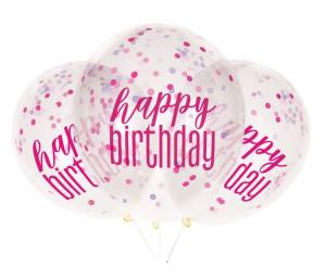 Unique, ლატექსის ბუშტი, Happy Birthday, 30 სმ, 6 ც.