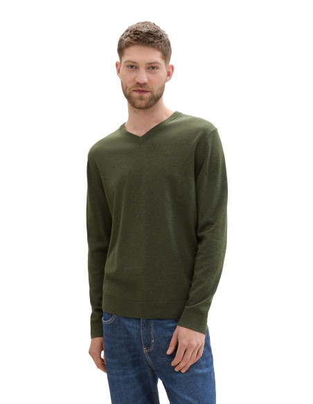 კაცის სვიტერი Tom Tailor - Basic V-neck Knit