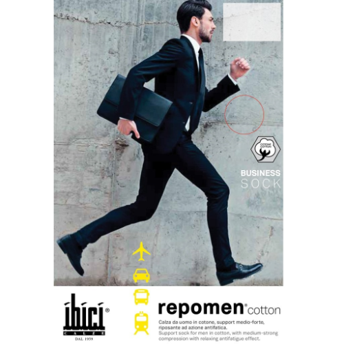 სეგრეტა - TRAVEL რეპომენი გოლფი კომპრ თათით კაცის. 16/20 mmHg. 21/27 საშუალო კომპრესია შავი ზომა-M