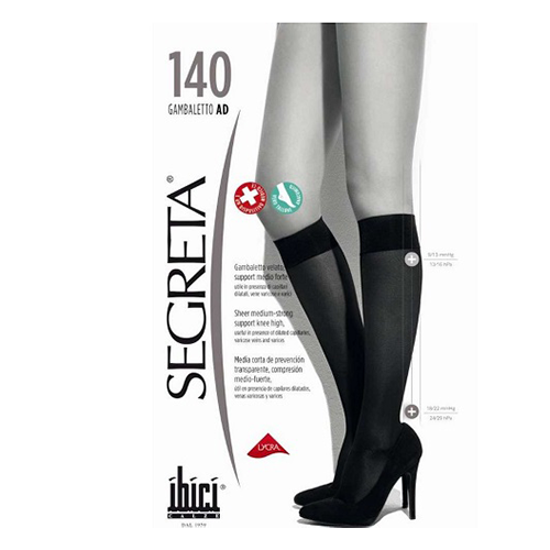 სეგრეტა - გოლფი კომპრ თათით Gambaletto 140; სქელი პლუსი mmHg 18/22. საშუალო კომპრესია 24/29 შავი ზომა-3