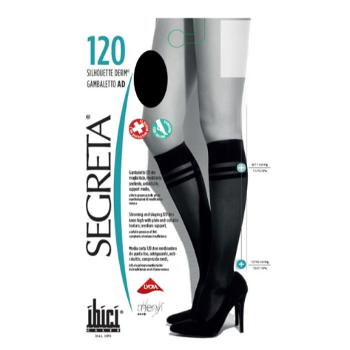 სეგრეტა - გოლფი კომპრ თათით SILHOUETTE 120; 12/16 mmHg - 15/21 hPa შავი ზომა-5