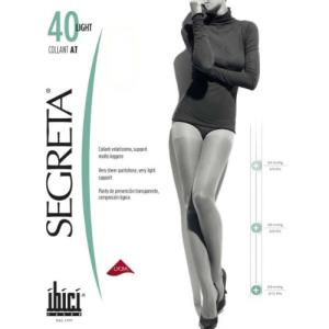 სეგრეტა - კოლგოტი კომპრ თათით PRESTIGE LIGHT 40; თხელი 6/9 mmHg. 8/12 დაბალი კომპრესია შავი ზომა-XL