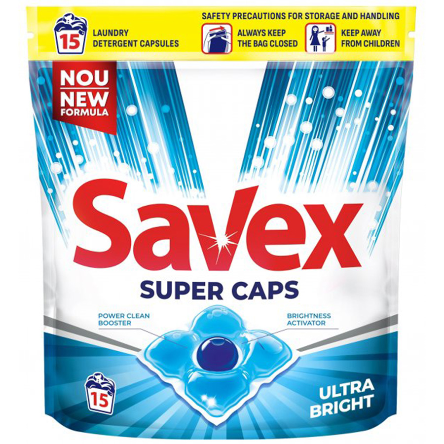 DISPLAY SAVEX Ultra Bright სარეცხი კაფსულები 15 ც (სავექსი)