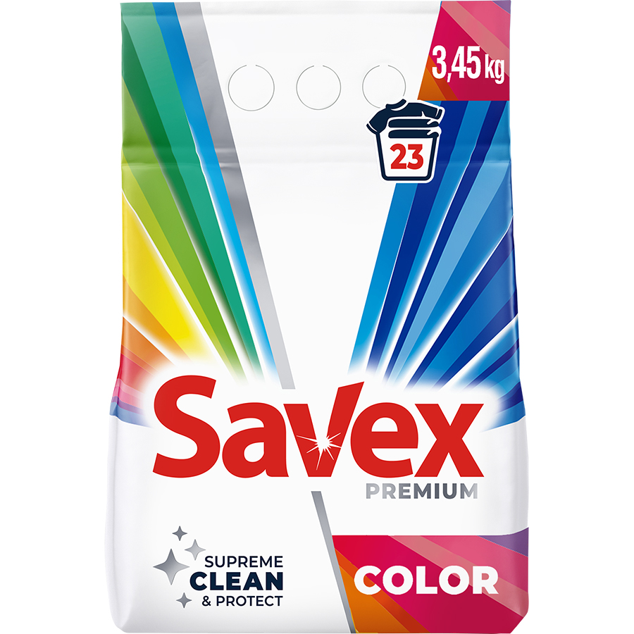 SAVEX PREMIUM სარეცხი ფხვნილი ფერადი ქსოვილისთვის 3.45 კგ (სავექსი)