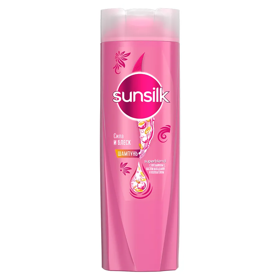 SUNSILK შამპუნი თმის სიძლიერისთვის და ბზინვარებისთვის 200 მლ (სანსილკი)