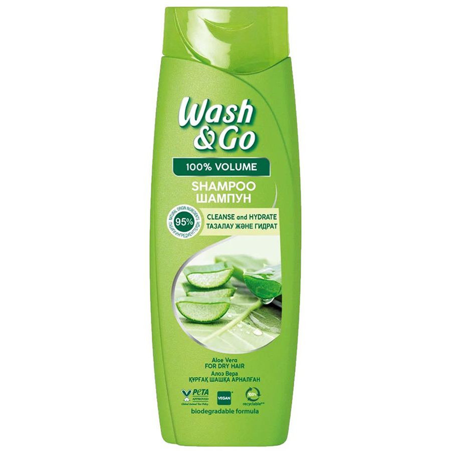 WASH & GO შამპუნი მოცულობისთვის ალოე 360 მლ (ვოშ & გოუ)