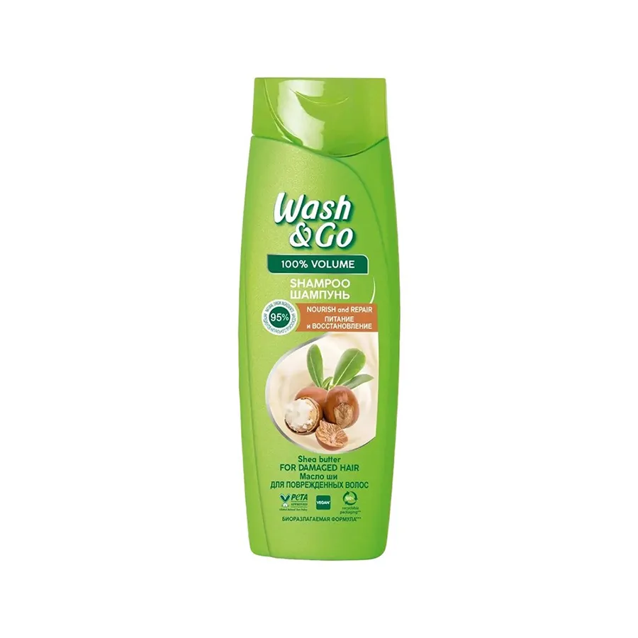 WASH & GO თმის შამპუნი შიის კარაქი 180 მლ (ვოშ & გოუ)