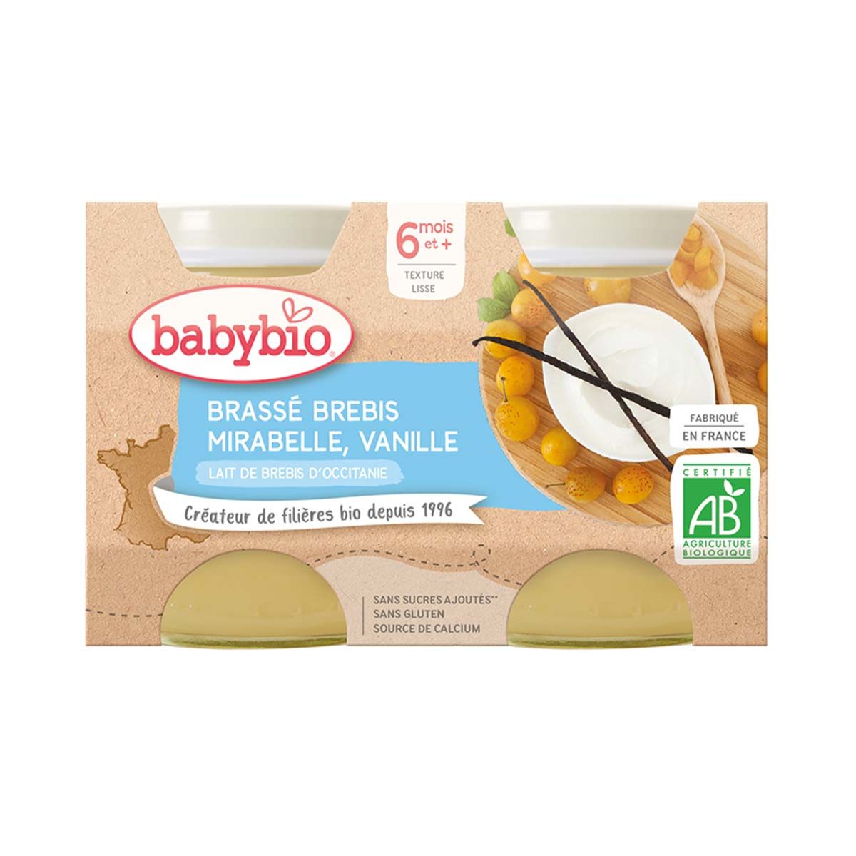 BabyBio - ბეიბი ბიო ფრანგული იოგურტი მირაბელ ქლიავი 2 ცალი 0880