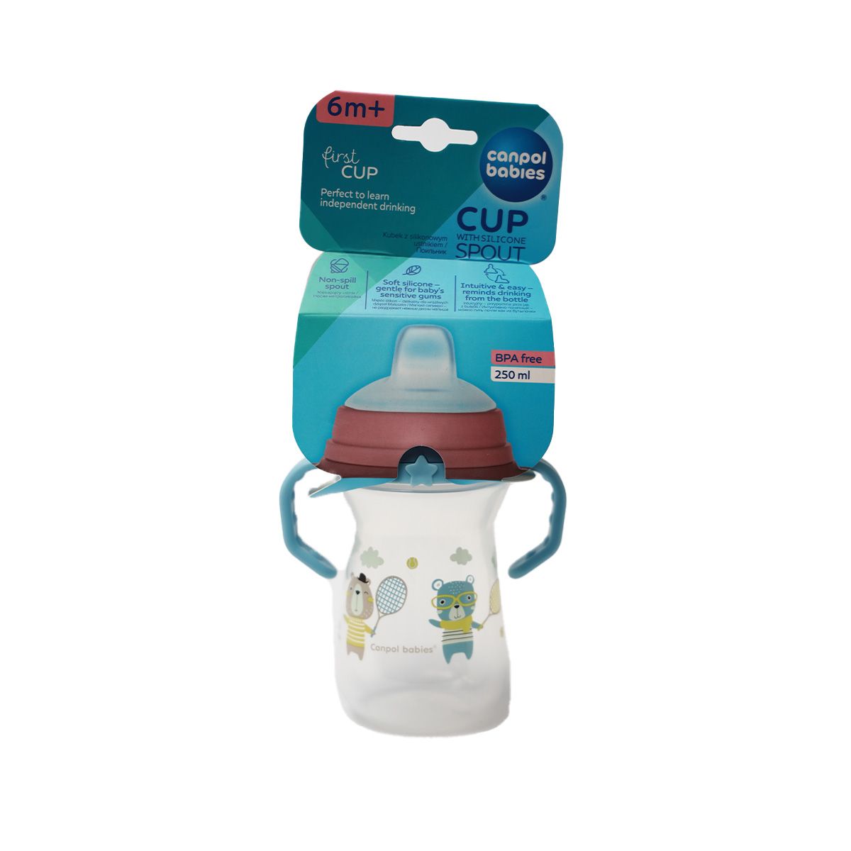 Canpol - კანპოლი ჭიქა სილიკონის საწრუპით 250მლ 56/613