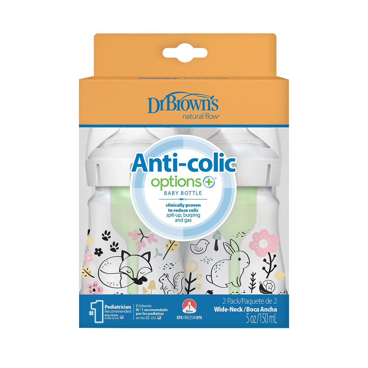 DrBrowns - დოქტორ ბრაუნი ბოთლი ფართო ყელით Options+ ტყე 2 ცალი 2739