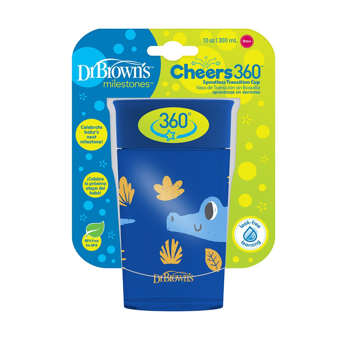 DrBrowns - დოქტორ ბრაუნი ჭიქა ლურჯი 9+ თვე 300მლ 2382