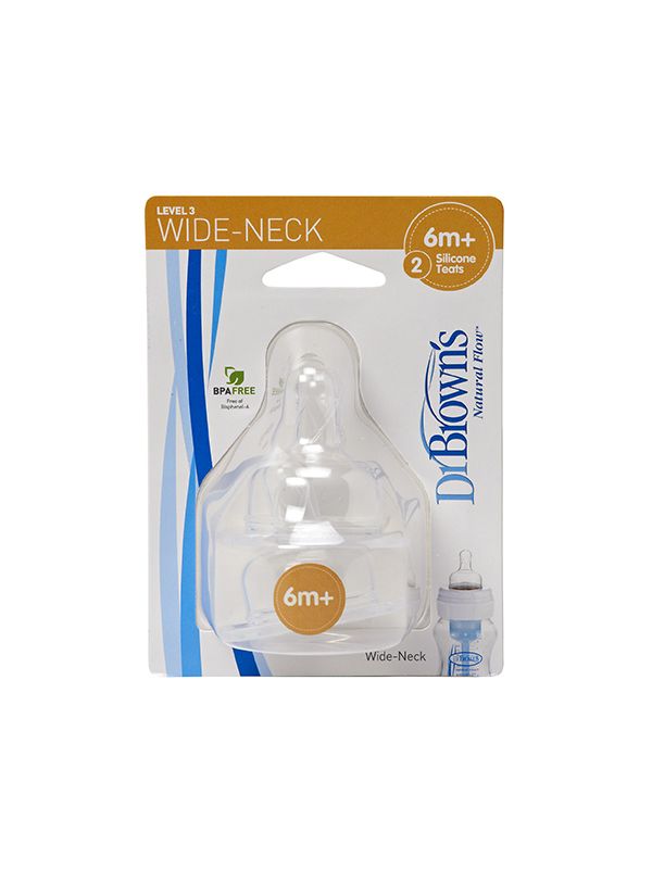DrBrowns - დოქტორ ბრაუნი ფართო ყელიანი ბოთლის სილიკონის საწოვარა 2 ცალი 0382