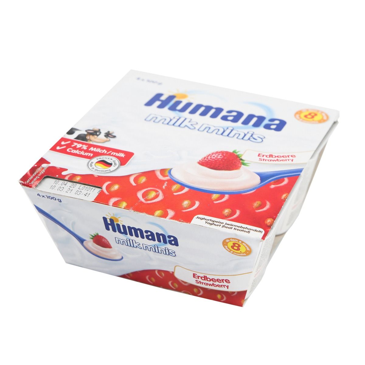 Humana - ჰუმანა რძის დესერტი მარწყვით 100გ 4ცალი 4421