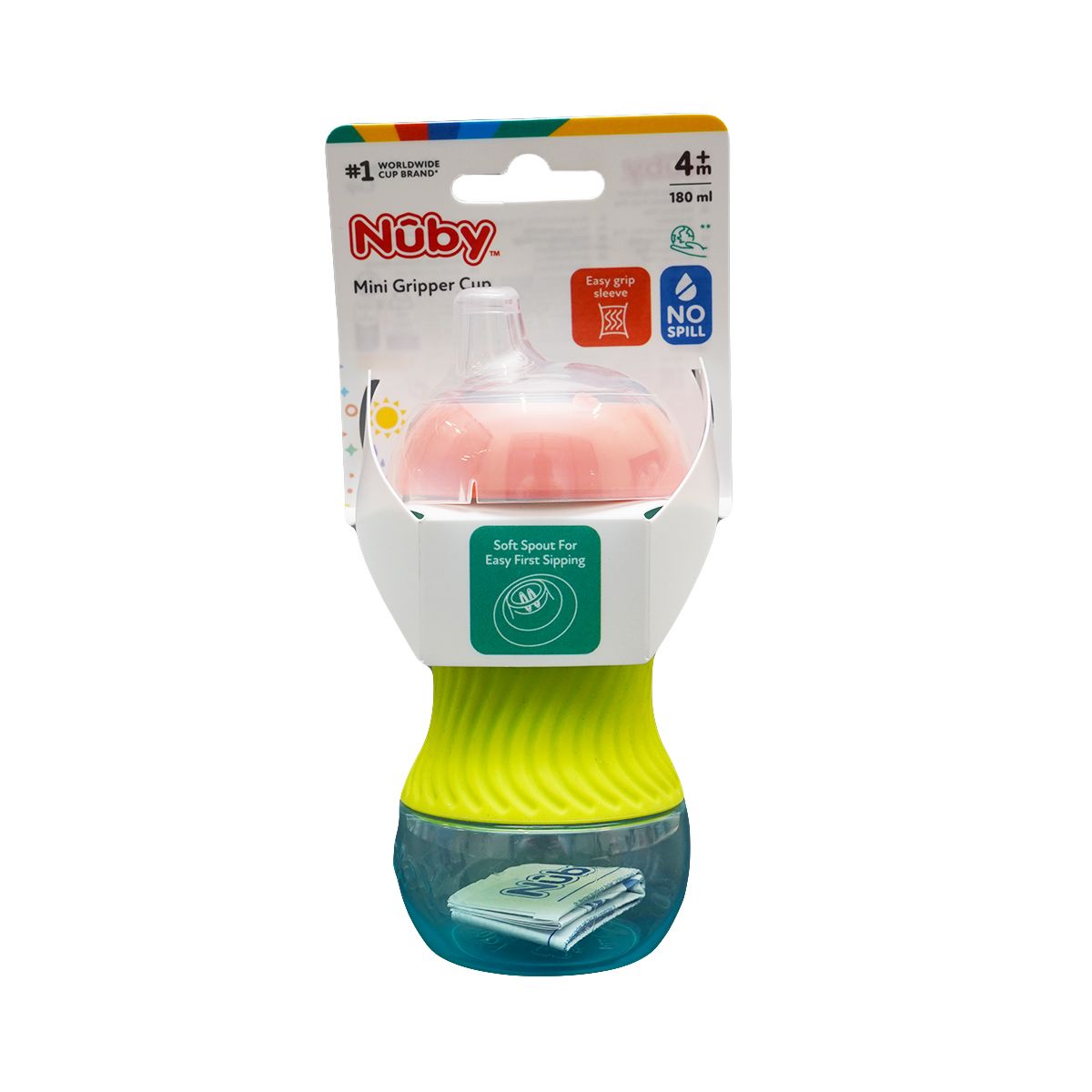 Nuby - ნუბი ბოთლი საწრუპით 4+ 180მლ 04032