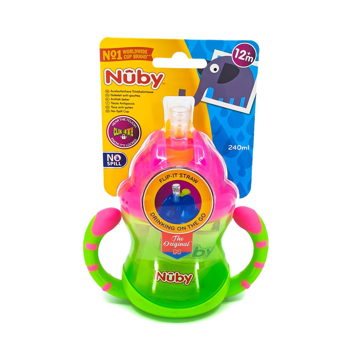 Nuby - ნუბი ჭიქა მყარი საწრუპით 240მლ 1277