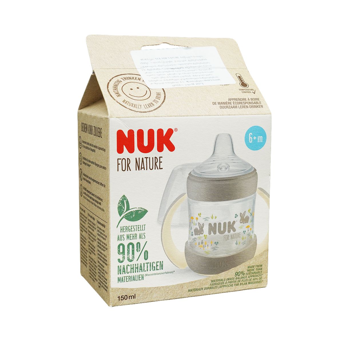 Nuk - ნუკი ბოთლი პლასტმასის 150მლ და სილიკონის საწოვარა 9594