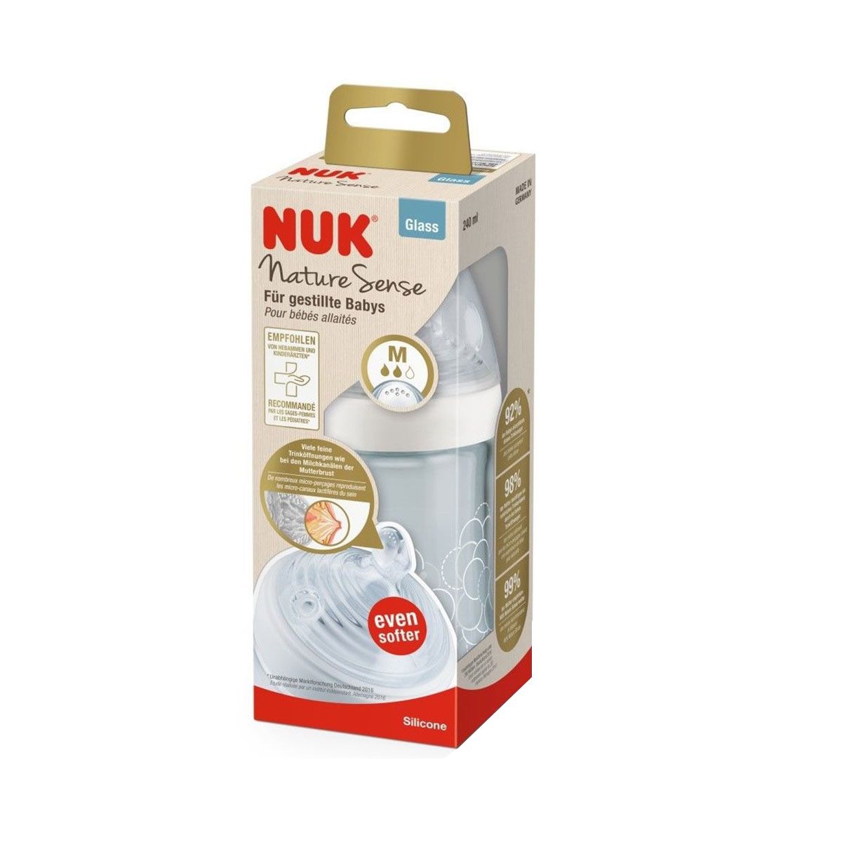 Nuk - ნუკი ბოთლი შუშის 240 მლ 1258