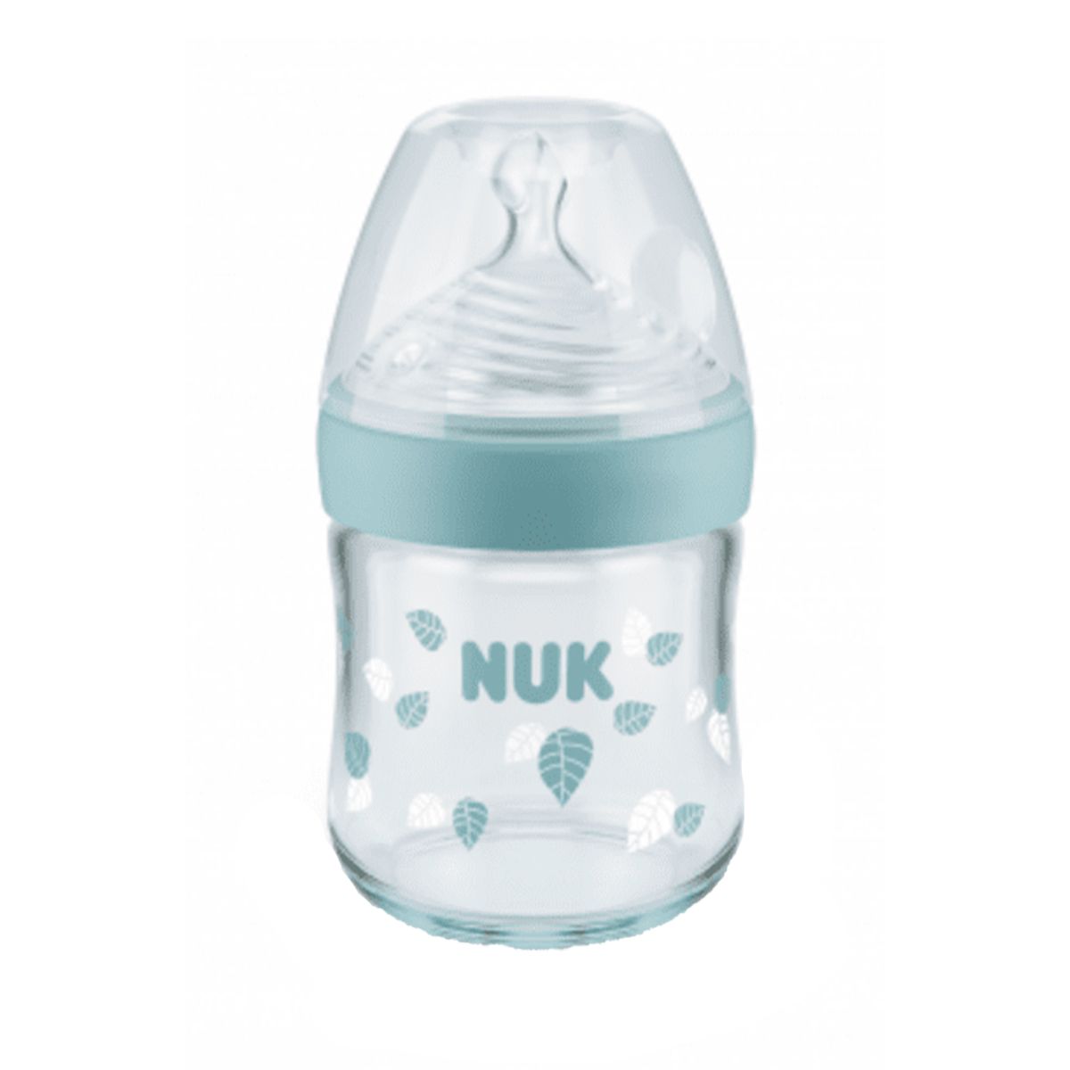 Nuk - ნუკი შუშის ბოთლი 120მლ სილიკონის საწოვარით 1340