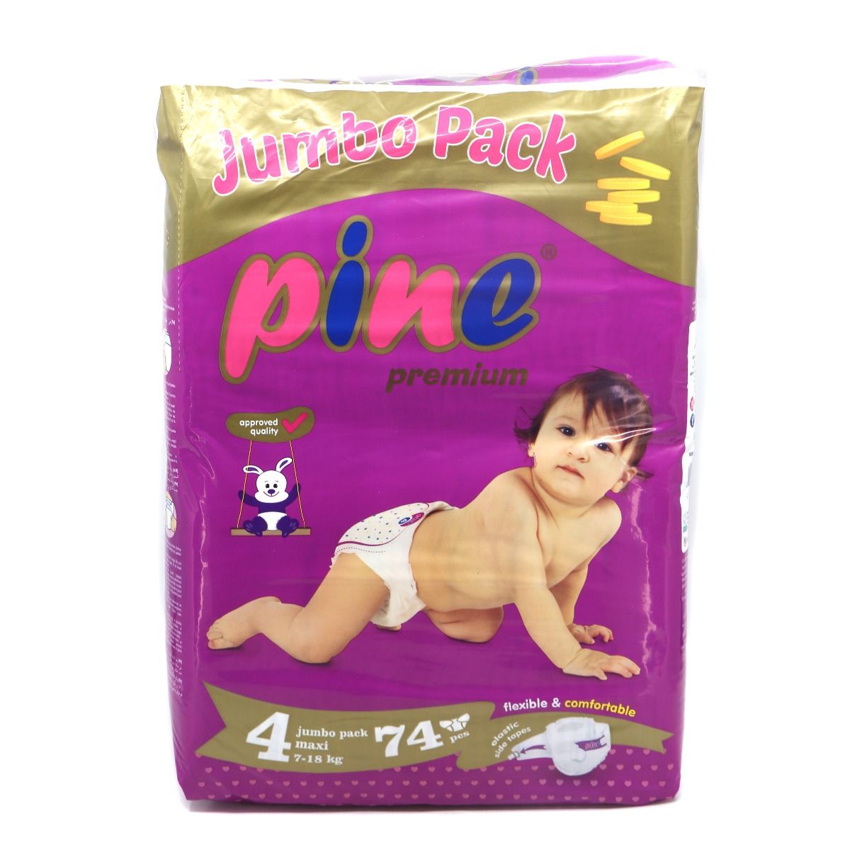 Pine - ფაინი ბავშვის საფენი 7-18 კგ 74 ცალი  3348