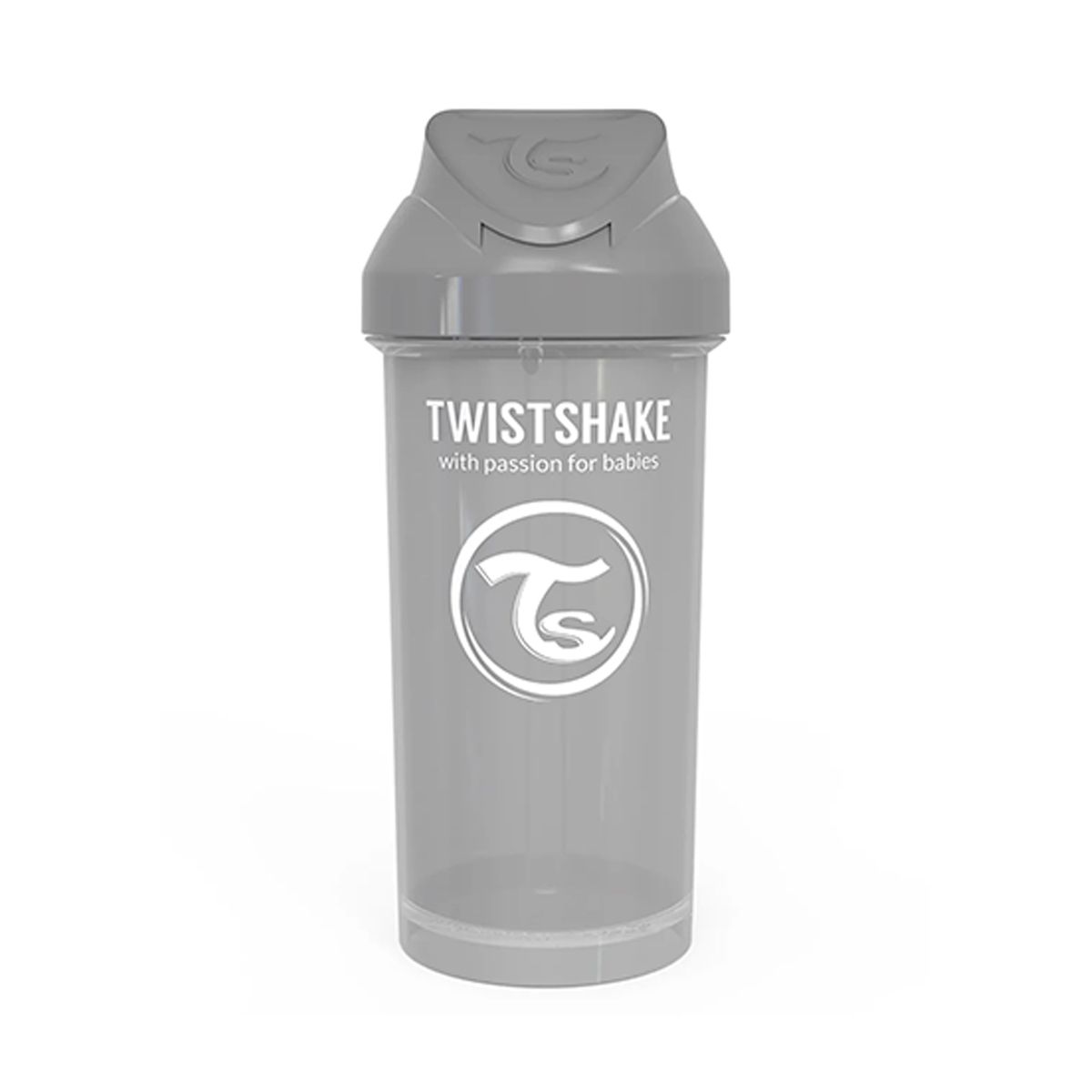 Twistshake - თვისთშეიქი ჭიქა საწრუპით ნაცრისფერი 6+ თვე 360მლ 6801