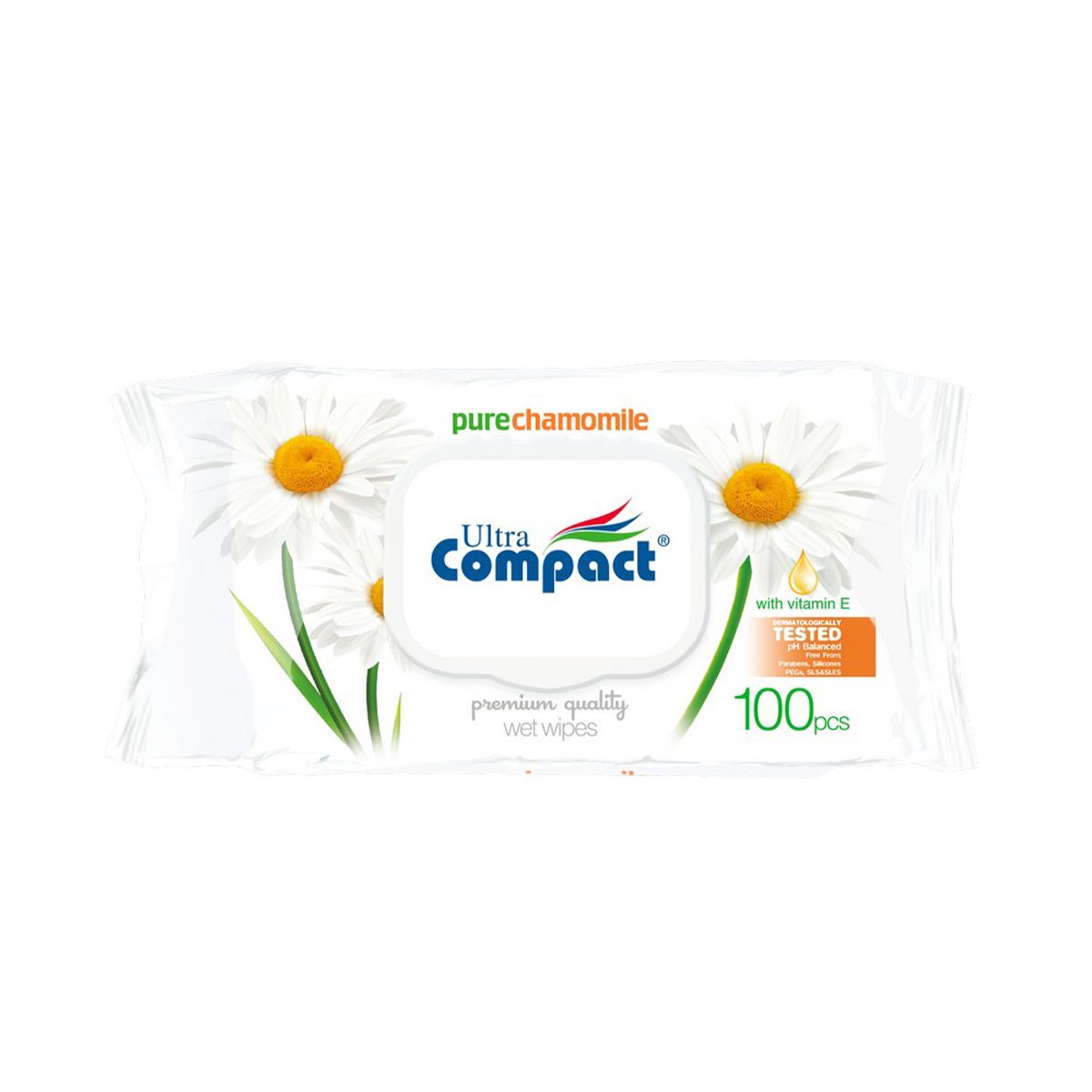 Ultra Compact - ულტრა კომპაქტი სველი ხელსახოცი გვირილა 100 ცალი 2543