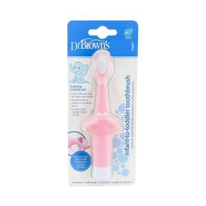 DrBrowns - დოქტორ ბრაუნი ბავშვის კბილის ჯაგრისი ვარდისფერი სპილო 0362-7