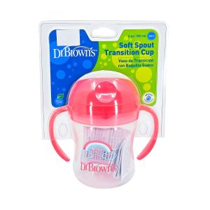 DrBrowns - დოქტორ ბრაუნი ჭიქა ვარდისფერი რბილი თავსახურით 180მლ 0338