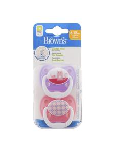 DrBrowns - დოქტორ ბრაუნი მატყუარა ორთოდონტული 6-12 თვე 2 ცალი 0232