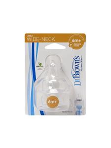 DrBrowns - დოქტორ ბრაუნი ფართო ყელიანი ბოთლის სილიკონის საწოვარა 2 ცალი 0382