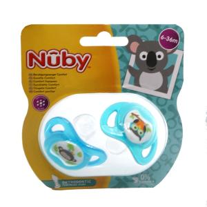 Nuby - ნუბი მატყუარა ორთოდონტული COMF. 2ცალი 6-36 თვე 8853