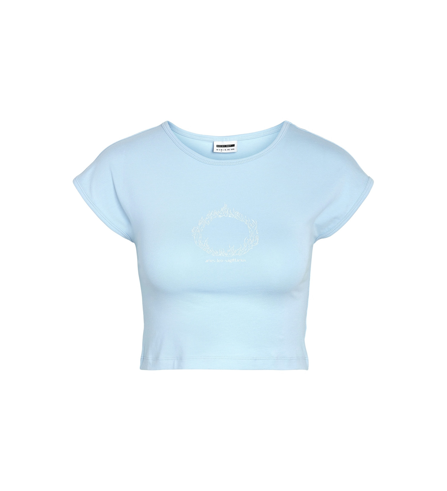 მაისურები Noisy May - NMKATINKA S/S PRINT CROP TOP FWD JRS