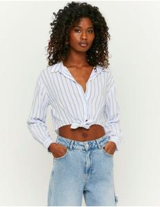 პერანგი Tally Weijl - WHITE SHORT STRIPED SHIRT