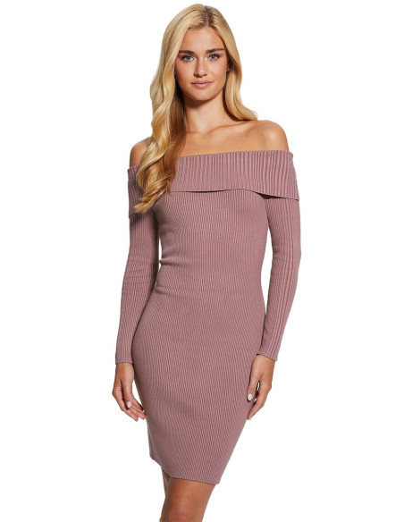 კაბა GUESS - LS FOLD OVER RIB JULIA DRESS