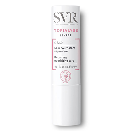 ესვიერი SVR -  TOPIALYSE ტუჩის ბალზამი მკვებავი.აღმდგენი.დამარბილებელი დაზიანებული/დახეთქილი ტუჩების 4გრ