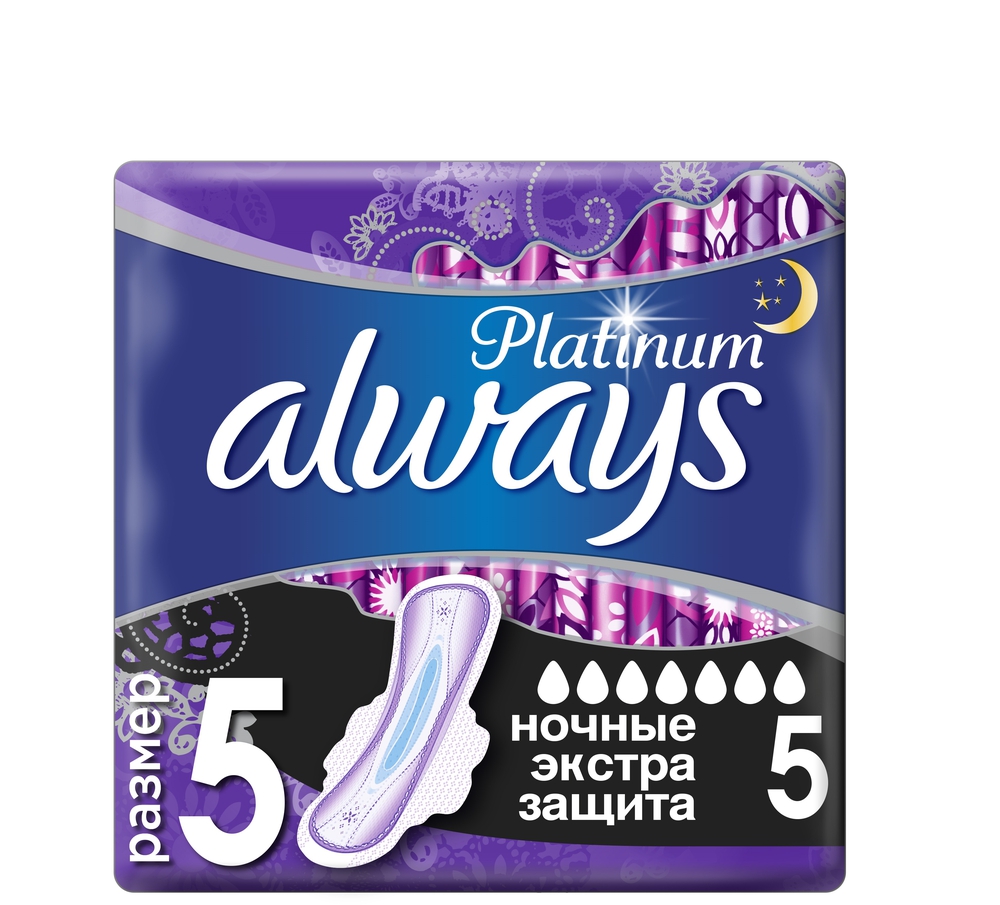 Always Platinum Night ჰიგიენური საფენი 7 წვეთიანი